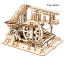 Marble Run DIY Waterwheel Wooden Model Building Block Kit