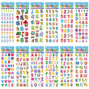 12 Sheets/Pack Kids Stickers 3D Puffy Bulk Cartoon Zoo Animal / Fruits Various Scrapbooking Stickers for Kids