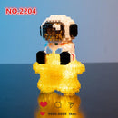 Micro Building Blocks Space Astronaut Figure With Light - Mini Size DIY Bricks Set