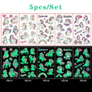 Luminous Temporary Tattoo Stickers for Kids Unicorn - Glow in The Dark Tattoo
