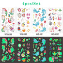 Luminous Temporary Tattoo Stickers for Kids Unicorn - Glow in The Dark Tattoo