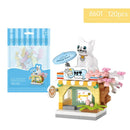 DIY Mini Building Blocks City Street View Pet Shop Coffee Shop Fruit Shop Candy Shop