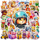Kawaii Painting Watercolor Cute Cat Stickers Pack for Kids, Cartoon Cute Graffiti Scrapbooking, Luggage Laptop Sticker