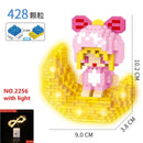 Micro Building Blocks Space Astronaut Figure With Light - Mini Size DIY Bricks Set