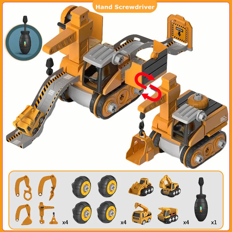 Kids Engineering Vehicle Truck Screwdriver Educational Assembly Set For Boys