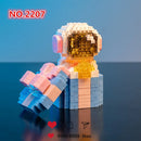 Micro Building Blocks Space Astronaut Figure With Light - Mini Size DIY Bricks Set