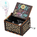 NEW You Are My Sunshine Music Box Color Printed Wooden Hand Operated Musical Box