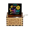 NEW You Are My Sunshine Music Box Color Printed Wooden Hand Operated Musical Box