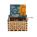 NEW You Are My Sunshine Music Box Color Printed Wooden Hand Operated Musical Box