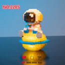 Micro Building Blocks Space Astronaut Figure With Light - Mini Size DIY Bricks Set