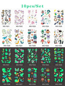 Luminous Temporary Tattoo Stickers for Kids Unicorn - Glow in The Dark Tattoo
