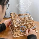 Marble Run DIY Waterwheel Wooden Model Building Block Kit
