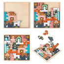 Animal Tetris Puzzle Wooden Board Game