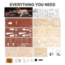 Wooden Ak-47 Automatic Rifle Model - DIY Self-Assembly Gun Model