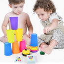 Stacked Cup Game Battle With Cards Toy - Educational Color Cognition Logic Training For Kids