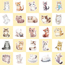 Kawaii Painting Watercolor Cute Cat Stickers Pack for Kids, Cartoon Cute Graffiti Scrapbooking, Luggage Laptop Sticker