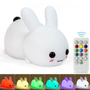 Dimmable Rabbit Night Light USB Rechargeable Lamp For Kids Bedroom