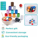 Balls and Cups Wooden Baby Toy - Color Sorting Games For Kids