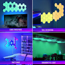 RGB Bluetooth LED Hexagon Light Indoor Wall Light with App Remote Control - 10 Pieces