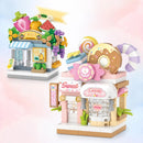 DIY Mini Building Blocks City Street View Pet Shop Coffee Shop Fruit Shop Candy Shop