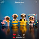 Micro Building Blocks Space Astronaut Figure With Light - Mini Size DIY Bricks Set