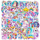 Cute Unicorn Cartoon Graffiti Sticker Pack for Kids 50pcs