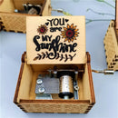NEW You Are My Sunshine Music Box Color Printed Wooden Hand Operated Musical Box