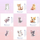 Kawaii Painting Watercolor Cute Cat Stickers Pack for Kids, Cartoon Cute Graffiti Scrapbooking, Luggage Laptop Sticker