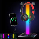 RGB Headphone Stand Type-C & USB Charging Port For Gaming