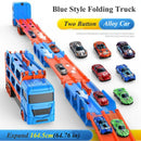 Large Transporter Truck Folding Track Racing Car Toys For Kids