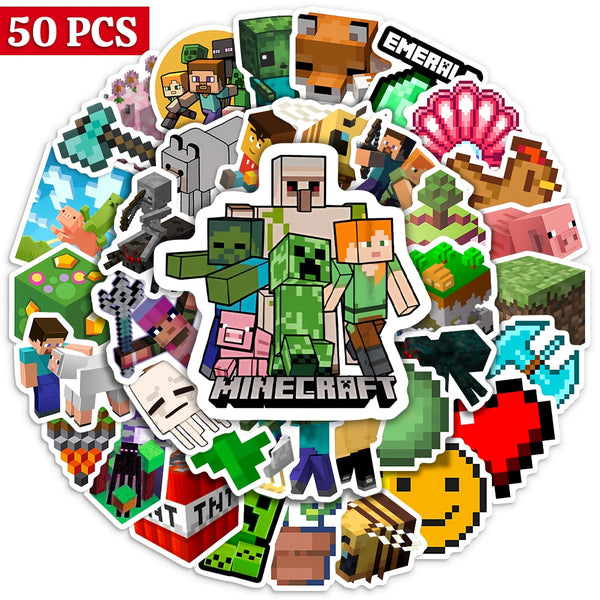 Game Character Minecraft Stickers Cool Sword Animal War Fight Decal for Laptop Luggage Phone Refrigerator Skateboard Kids Toys