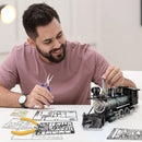 Metal Mogul Locomotive 282Pcs Assembly Train Model Building Kit DIY