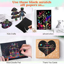 Beautiful Magical Scratch Paper Sheets Drawing Pads For Kids With Stencils