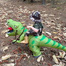 Inflatable Riding Green Dinosaur Cosplay Costume For Kids & Adults