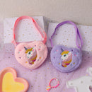 Lovely Heart Shape Unicorn Handbag For Girls - Mini Purse