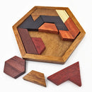 Hexagonal Wooden Puzzles Educational Toys For Children Kids IQ Test Logic Game