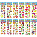 12 Sheets/Pack Kids Stickers 3D Puffy Bulk Cartoon Zoo Animal / Fruits Various Scrapbooking Stickers for Kids