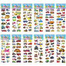 12 Sheets/Pack Kids Stickers 3D Puffy Bulk Cartoon Zoo Animal / Fruits Various Scrapbooking Stickers for Kids