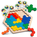 Hexagonal Wooden Puzzles Educational Toys For Children Kids IQ Test Logic Game