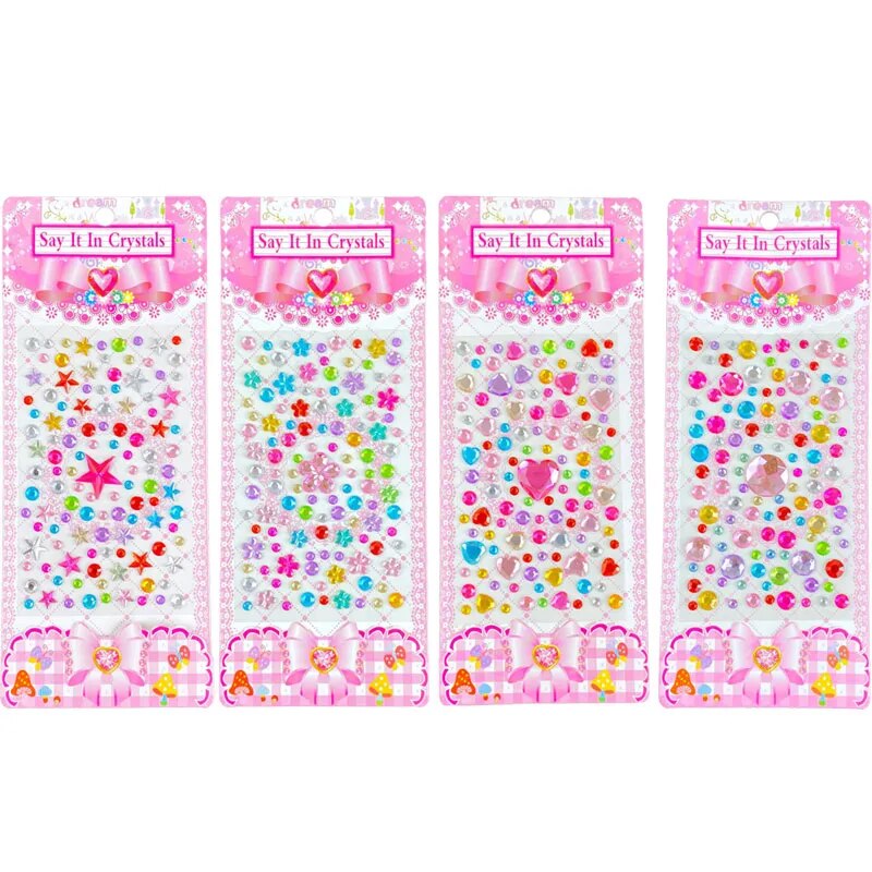 Gem Acrylic Sparkly Crystal Decoration Stickers For Kids