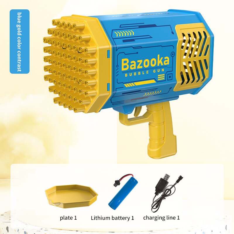 Automatic Gatling Bazooka Electric Bubble Machine Gun With Light - Outdoor Toys