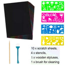 Beautiful Magical Scratch Paper Sheets Drawing Pads For Kids With Stencils