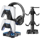 USB Hub Controller Headphones And Joystick Stand Rotatable + 9 Light Modes + USB Charging