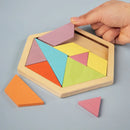 Hexagonal Wooden Puzzles Educational Toys For Children Kids IQ Test Logic Game