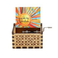 NEW You Are My Sunshine Music Box Color Printed Wooden Hand Operated Musical Box