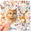 Kawaii Painting Watercolor Cat Stickers Pack for Kids Cartoon Cute Graffiti Scrapbooking Luggage Laptop Sticker