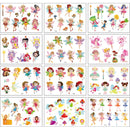 Fake Temporary Cartoon Tattoo Stickers For Kids 12 Pack | Cartoon Body Art Collection