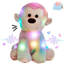 Recordable Colorful Plush Toys with LED - Cat, Bear, Dog, Monkey, Elephant