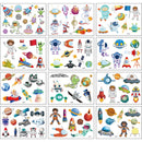 Fake Temporary Cartoon Tattoo Stickers For Kids 12 Pack | Cartoon Body Art Collection