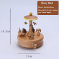 Wind Up Musical Box Wooden Music Box Birthday Gift Vintage Home Decoration Accessories